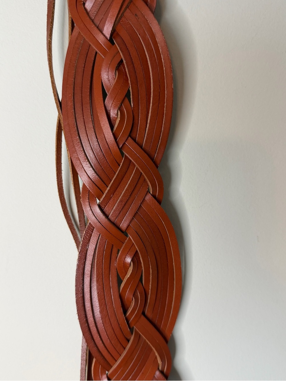 Lucky Brand Brown Braided Leather Tassel Wrap Belt Size M/L NWT
